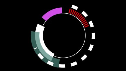 Hud infographic animation Screen Digital Concept, Futuristic Simple Motion graphic after effect hi-tech circle shapes design