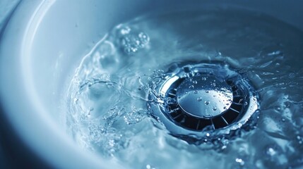 Canvas Print - Water Draining Down a Sink