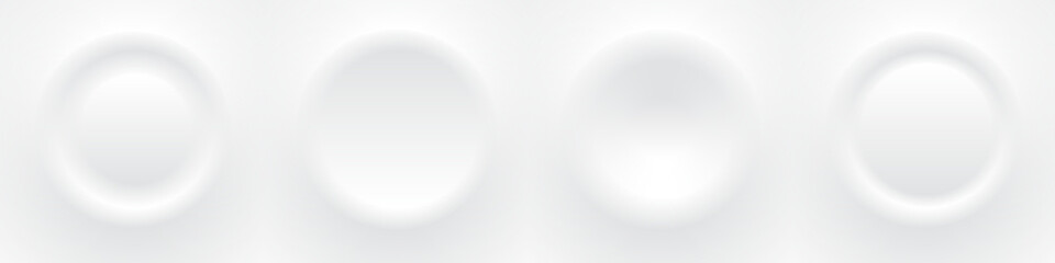 Aufkleber - Template white buttons set with outer and inner shadows, soft and delicate 3d illustration