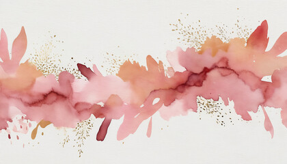 Wall Mural - delicate pink hand painted aquarelle background with copy space