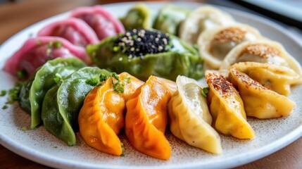 Canvas Print - Colorful Dumplings on a Plate