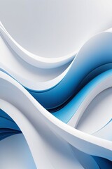 Blue and white waves abstract background, vertical composition	