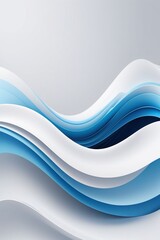 Wall Mural - Blue and white waves abstract background, vertical composition	