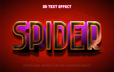 Wall Mural - Spider guy 3d editable text effect style