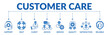 © Zero_wing - Banner of customer care web vector illustration concept with icons of support, help, client, advice, service, quality, satisfaction, reliable