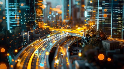 Poster - Load Shifting strategies in a futuristic city, where energy consumption shifts from peak demand periods to off-peak times, visualizing balanced power grids and innovative energy management