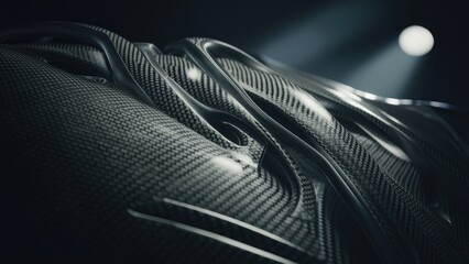 Poster - Textured Carbon Fiber Background  3D Render