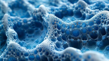 Wall Mural - A close up of a blue water surface, a microscopic photo, unsplash