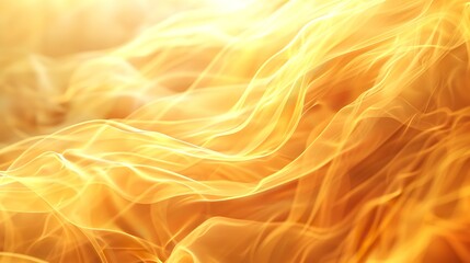 Abstract Golden Fire Swirls on Dark Background