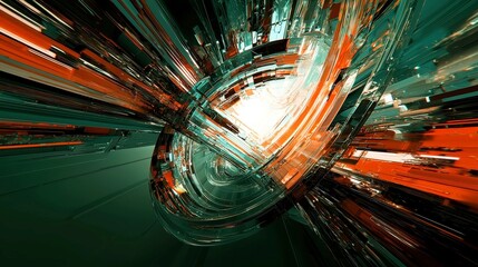 Poster - Abstract network technology illustration, vibrant colors, intricate connections, dynamic patterns, showcasing the essence of digital communication and innovation in a modern context