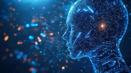 Poster - Futuristic AI Ethics Framework, an imaginative representation of artificial intelligence crafting ethical guidelines, showcasing the digital transformation and moral considerations in technology.