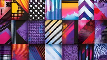 Poster - bold geometric patterns with colorful gradients create a vibrant, eye-catching design.