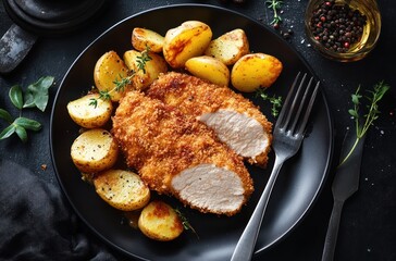 Sticker - Crispy Chicken Cutlet with Roasted Potatoes