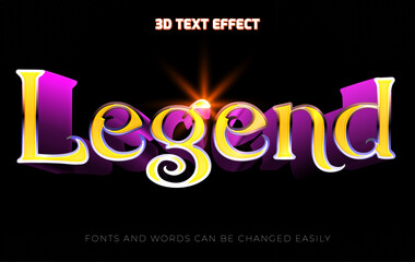 Wall Mural - Legend fantasy 3d editable text effect style