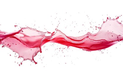 Poster - Red Liquid Splash Isolated on White Background