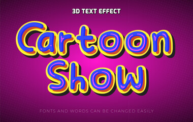 Wall Mural - Cartoon show 3d editable text effect style.