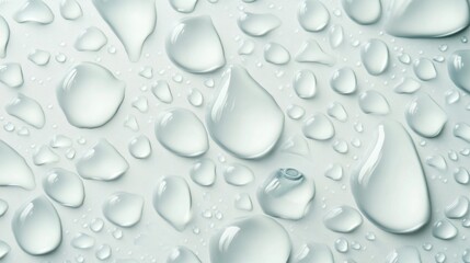 Poster - Abstract representation of water droplets on a smooth surface showcasing intricate reflections and textures
