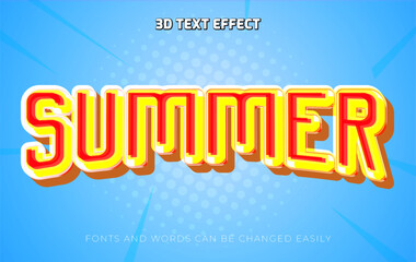 Wall Mural - Summer punk 3d editable text effect style