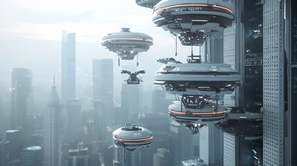 Poster - ai world, digital control, futuristic cityscape, innovative technology