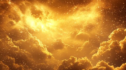 Wall Mural - golden hour horizon clear beautiful cloudy light dramatic bright calm yellow soft warm abstract sky