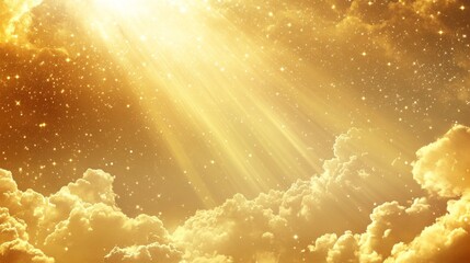 Wall Mural - golden hour horizon clear beautiful cloudy light dramatic bright calm yellow soft warm abstract sky