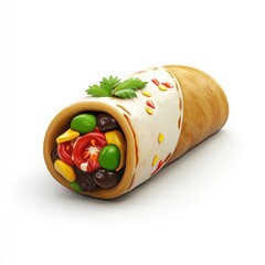 Sticker - Delicious Burrito with Fresh Vegetables