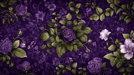 Purple Victorian Background, Elegant Design