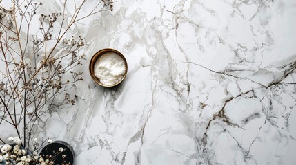 Sticker - Innovative white marble wallpaper design with unique patterns