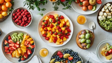 Sticker - A Table Spread with Fresh Fruit