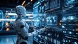 © ari - Futuristic AI Robot Interacting with a Digital Interface