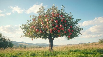 Canvas Print - Apple Tree in a Field