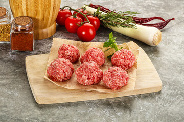 Poster - Raw beef meatball minced meat