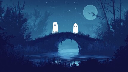 White ghost on a brige