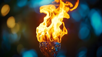 Canvas Print - Torch with Burning Flame.