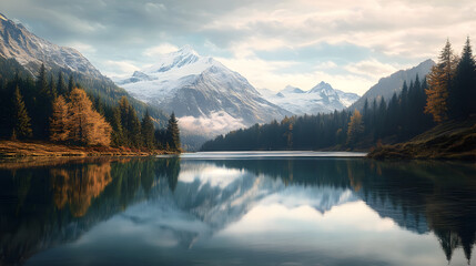 Wall Mural - lake in mountains