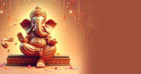 Illustration of Lord Ganpati or Ganesha for Ganesh Chaturthi festival