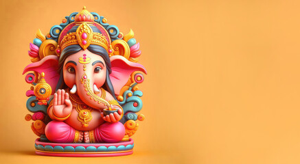 Illustration of Lord Ganpati or Ganesha for Ganesh Chaturthi festival