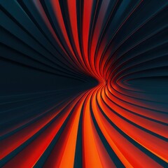 Poster - Abstract swirl of vibrant red and black curves forming a dynamic tunnel in a digital space, evoking movement and energy.