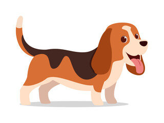 Wall Mural - happy cute basset hound dog with good quality and design