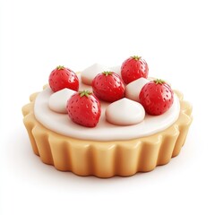 Poster - A strawberry tart with strawberries on top of it