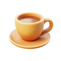 Sticker - A cup of coffee is sitting on a saucer