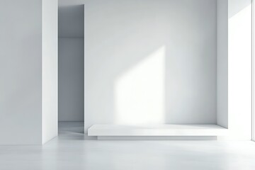 Wall Mural - Minimalist White Room with a Platform