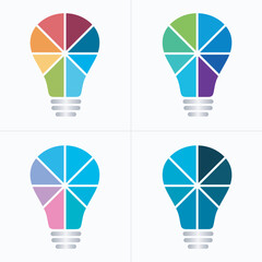 Vector idea light bulb infographic template for growth diagram, graph, presentation, chart. Business startup idea lamp concept with 8 options