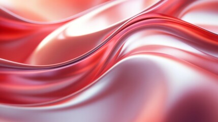 Wall Mural - Pastel red and pink Wavy Lines Background Mimicking Flowing Fabric.