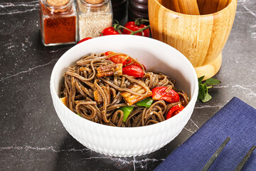 Wall Mural - Buckwheat Soba with eel and vegetavles