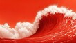 © Design Wizard - A visually striking red ocean wave captured in dramatic motion, showcasing the natural beauty and power of water in an abstract setting.