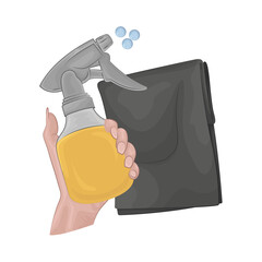 Wall Mural - Illustration of napkin and spray bottle 