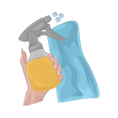 Wall Mural - Illustration of napkin and spray bottle 