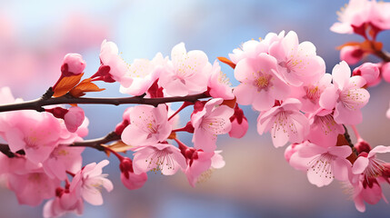 Pink spring cherry blossom Cherry tree branch with spring summer flowers AI Generated