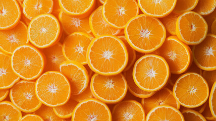 Wall Mural - Fresh orange slices stacked together